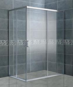 Buy cheap Clear Tempered Glass Rectangular Shower Enclosure Matte Sliver Bathroom Shower Cubicles product