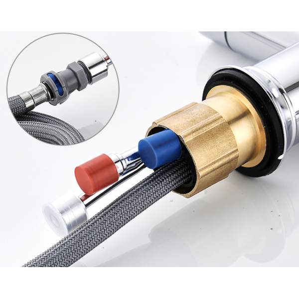 Hydroelectric Brass Retractable Pull Out Kitchen Sink Faucets