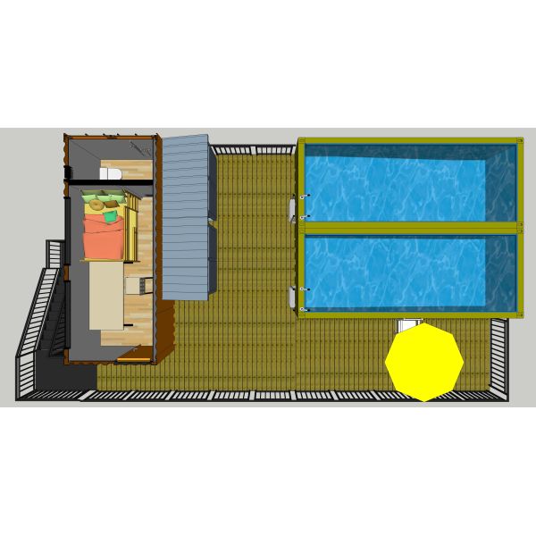 20GP Combined Modular Shipping Container House With PVC Floor