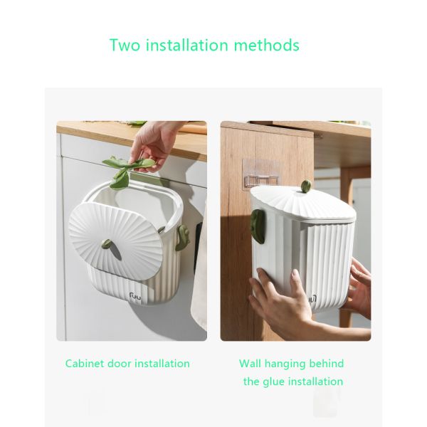 Household Cabinet Hanging Wall Toilet Toilet Storage Kitchen Wall Hanging Trash Can Wall Hanging Trash Can with Lid