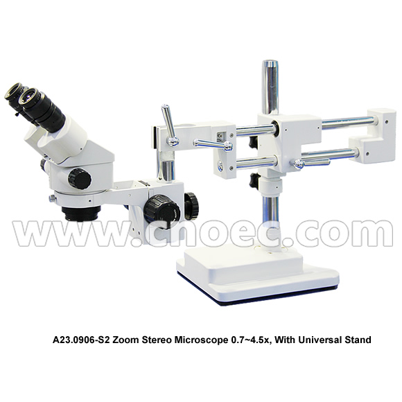 Industrial Stereo Optical Microscope With Double Arm Pole Stand