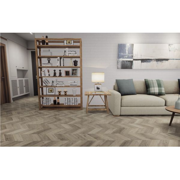 Eco Friendly Herringbone SPC Unilin Click Jump Color Oak Burlywood Wood Grain GKBM DP-W82243