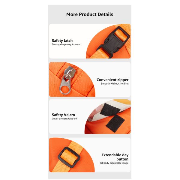 Colorful Small Dog Backpack Harness Adjustable Pet Harness Backpack With Traction Rope