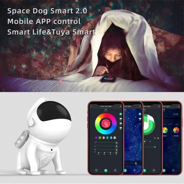 White Noise Starry Galaxy Projector Adjustable Smart Night Light Projector