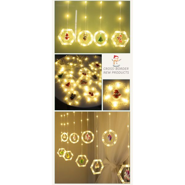 Hanging LED Christmas Decoration Suction Lights Window Decorative