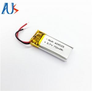 Buy cheap 3.7V 70mAh Lithium Polymer Battery 401025 Lithium Ion Batteries product