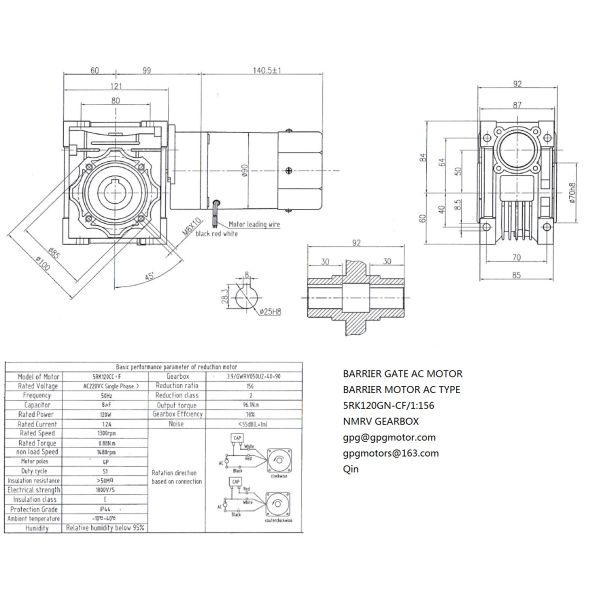 5rk140w Nmrv Worm Gearbox 1:3.9 1:40 5rpm Barrier Gate Ac Type