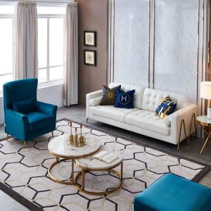 China Birch Legs Leather Living Room Sofas PU Italian Design Sofa Sets on sale