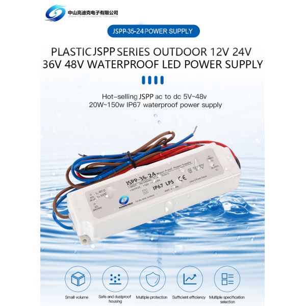 Outdoor Flood Lights 60W LED Strips Power Supply 24V 1.5A 85% Efficiency