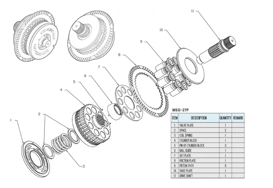 Friction Plate Piston Shoe MSG-27P Excavator Hydraulic Main Pump