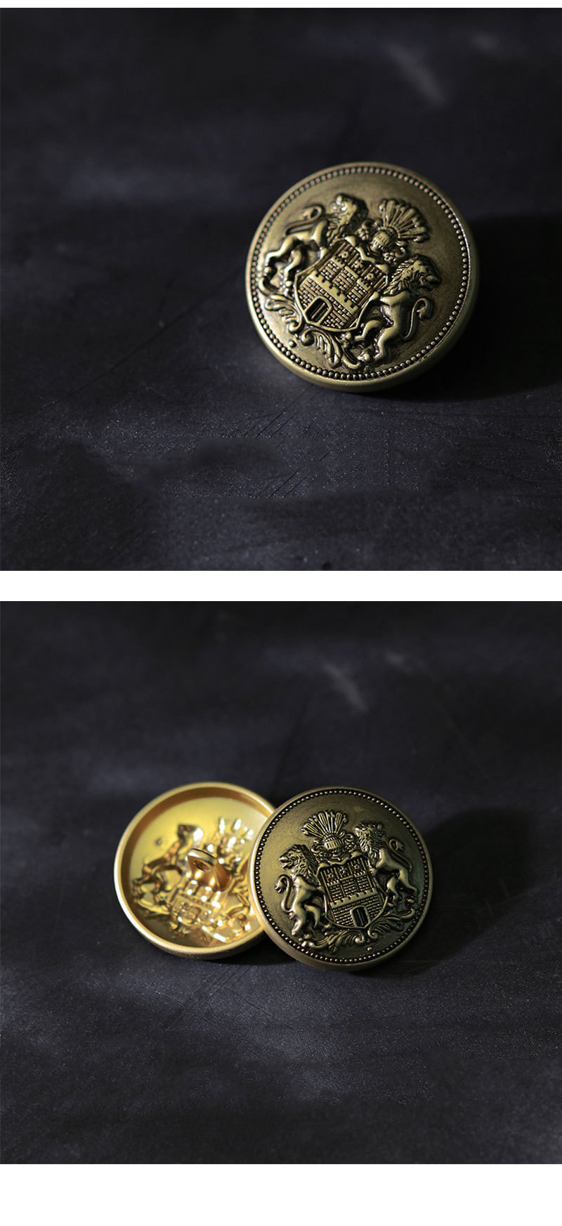 Custom logo zinc alloy buttons metal shank button for coat