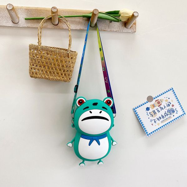 Frog Customized Silicone Pencil Case Crossbody Shoulder Bag Kids Handbag Pop Purse Bag School SUpplies Birthday Gifts
