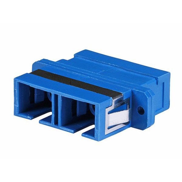 Duplex Fiber Sc To Lc Adapter , Single Mode Digital Optical Cable Adapter With Flange Blue Color