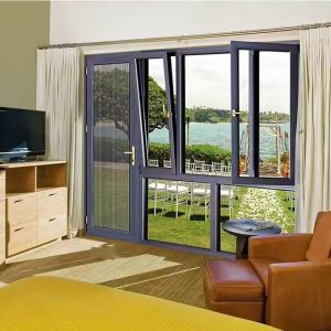 Fireproof Aluminium Frame Casement Window Horizontal Opening American Standard