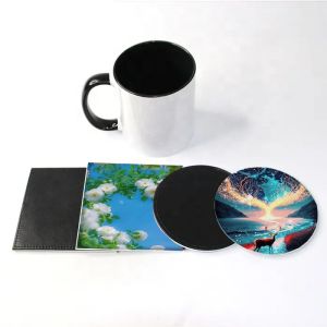 Sublimation Coaster Blanks Round And Square Leather Coasters Custom Print