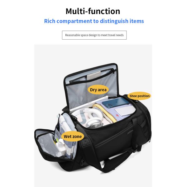 Customization Travel Duffle Bag Multi Function Rich Compartment
