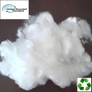 Buy cheap GRS Recycled Polyester Staple Fiber 3D 51MM Semi Dull Bright product