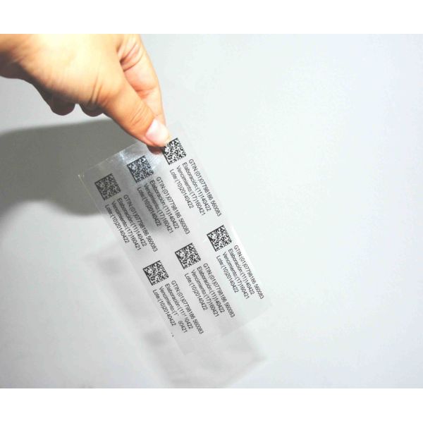 Die Cut Transparent Self Adhesive Tamper Evident Security Labels For Plastic Carton