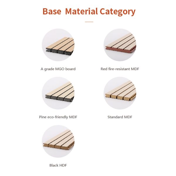 Interior Soundproofing Grooved Acoustic Panels 2440mm With Red Fire Resistant MDF