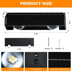 Monocrystalline Silicon Battery 2V/150MA Solar Fence Light with 20Lumens