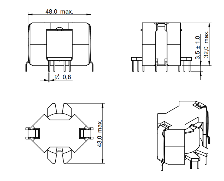 760805410 Split Core Current Transformer For Active Power Factor Correction