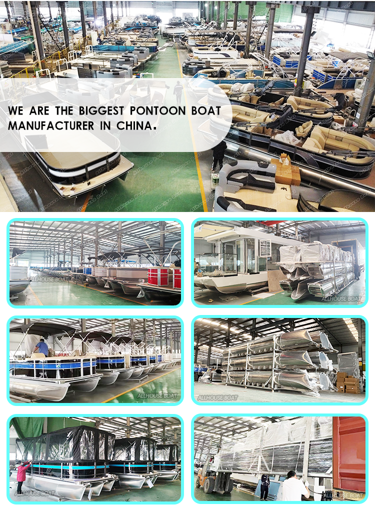 OEM 27 Ft Luxury Pontoon Boats 15-18 Person Capacity for Hosting Gatherings