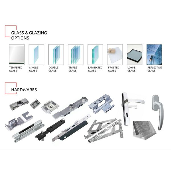 1.2-2.0mm Thick Aluminium Frame Windows Fixed Top Round Circle Windows