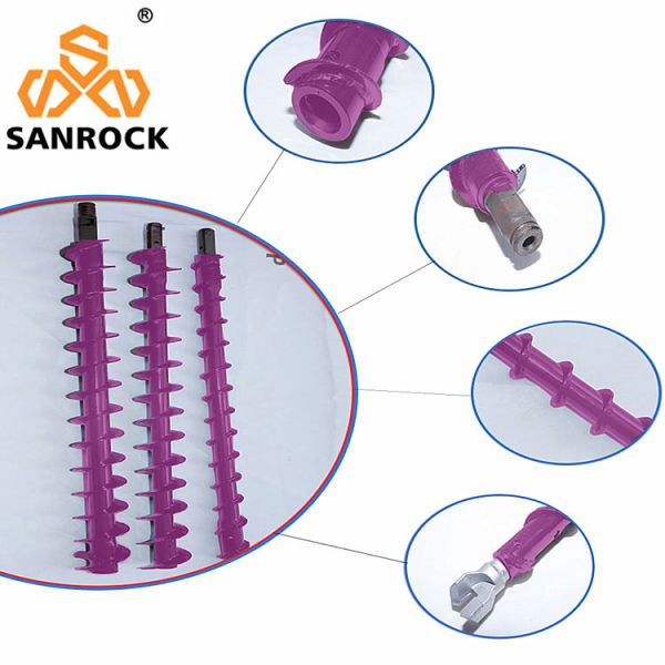 High Speed Anger Drill Pipe Single / Double Spiral Blades Threaded Drill Rod Twist Drill Pipe