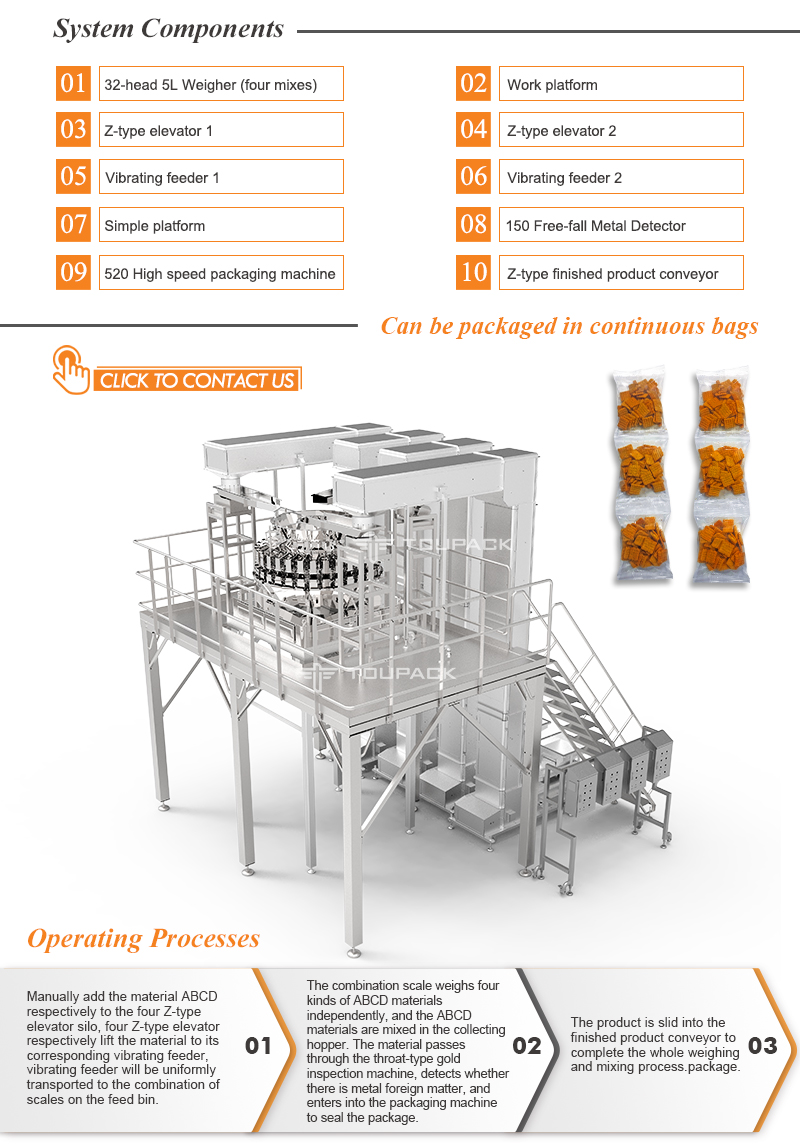 Automatic Cassava Chips Packaging Machine 60-100BPM 220V