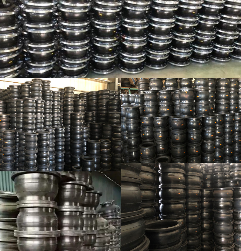 Dn450 PN 6 EPDM rubber expansion joint with stainless steel flange for sea water