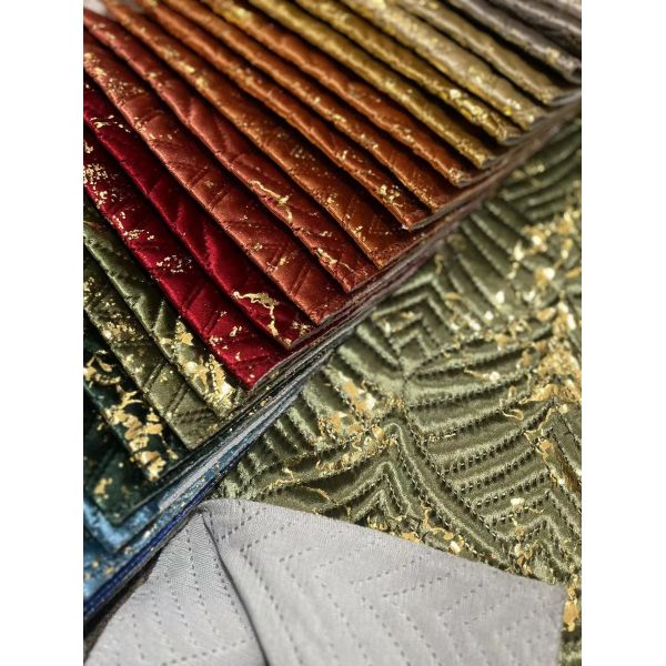 Breathable Soft Metallic Foil Print Fabric Foil Printed Velvet Fabric