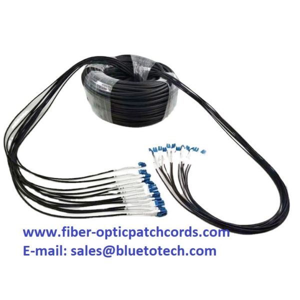 Flexbile Fiber Optic Patch Cord LC Uniboot Armoured Optical Fiber Cable 12 Core