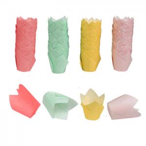 China Disposable Eco Friendly Greaseproof Cupcake Tulip Paper Cups on sale