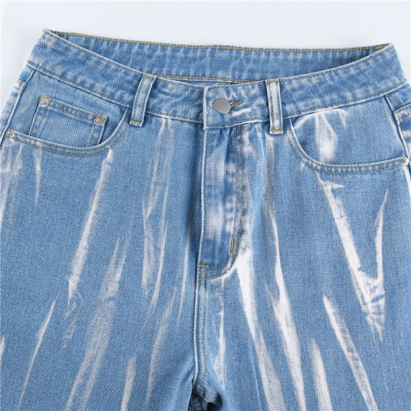 Customized Lady High Weist Jeans Slit Slim Fit Jeans Bespoke Factory