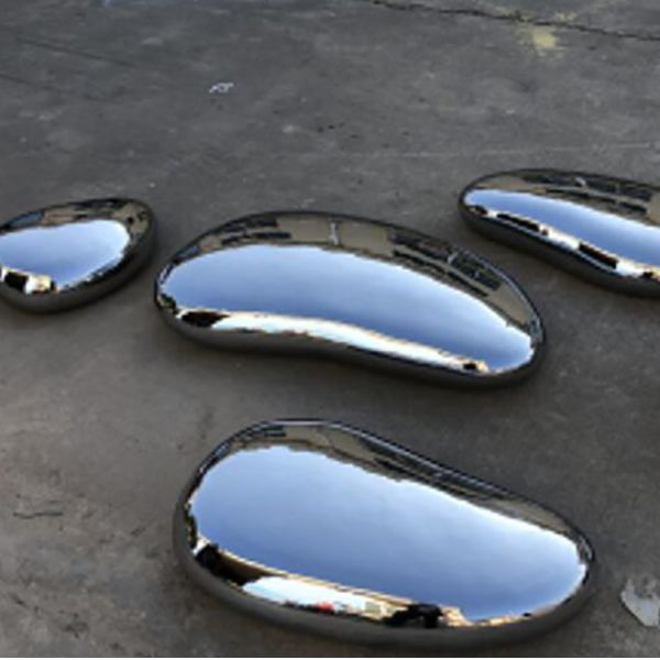 3 Dimensional Cobblestone Mirror Sculpture Garden Ornaments Customized