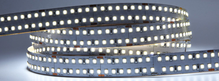 Cuttable Single Color LED Strip Light Tape Outdoor Double Row 24V Warm White Cool White