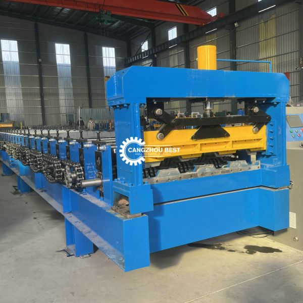 Plc Control Steel Decking Floor Roll Forming Machine Automatically Galvanized Roofing