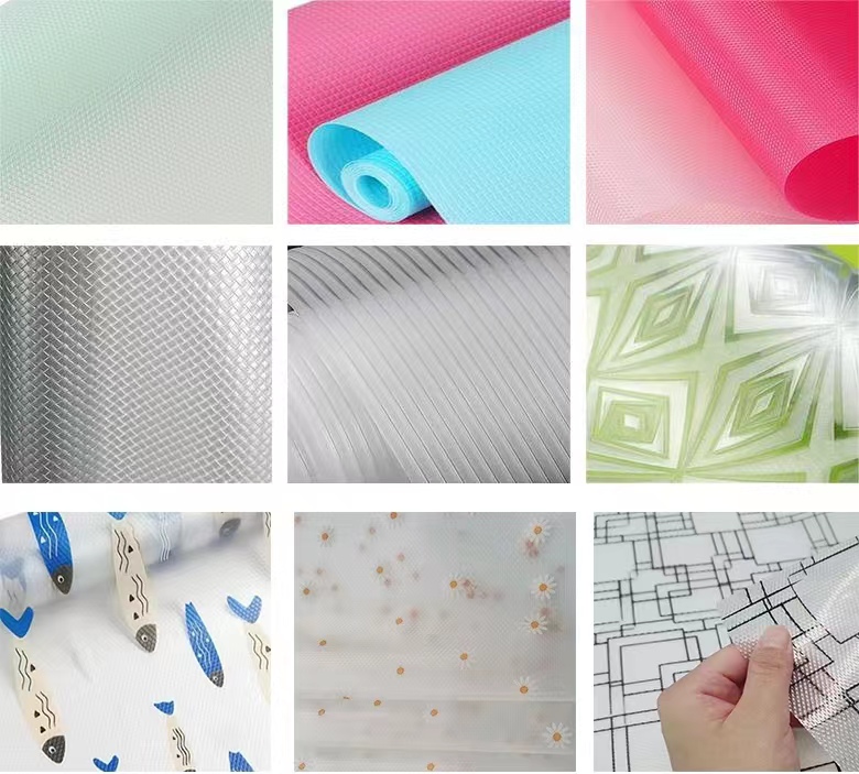 Washable EVA Kitchen Cabinet Drawer Tool Shelf Liner with Small Chrysanthemum Pattern