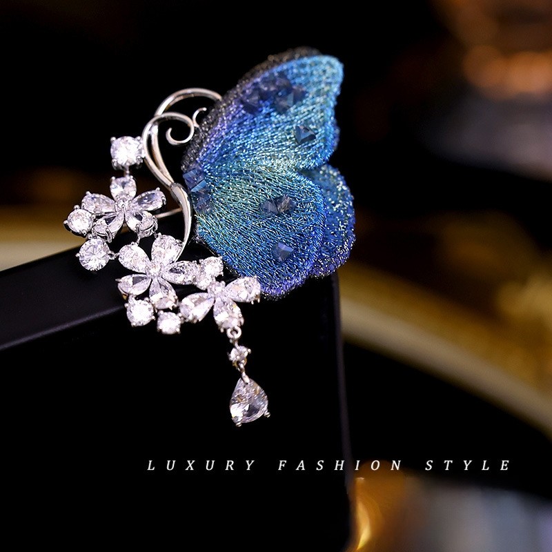 Buy cheap Customizable Butterfly Brooch - Handcrafted Side Diamonds &amp; Timeless Elegance​ product