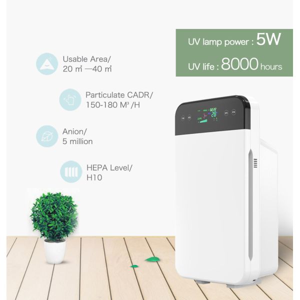 Portable CE CB Certificate UV Lamp Air Purifier Hepa Filter 7 Stages