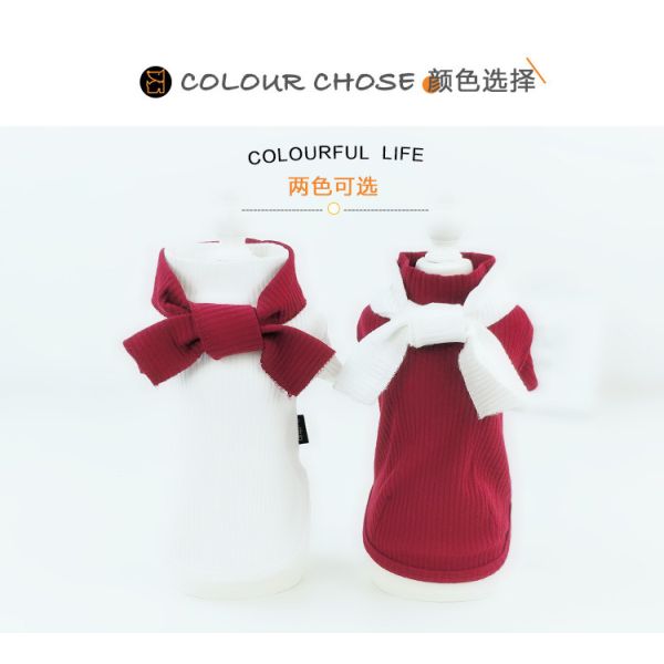 Cute Bowtie Shirt Pet Clothes Dog Fashion Apparel