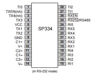 SP334ET Programmable IC Chips , Ic Chip Programming RS-232 / RS -485 Transceiver