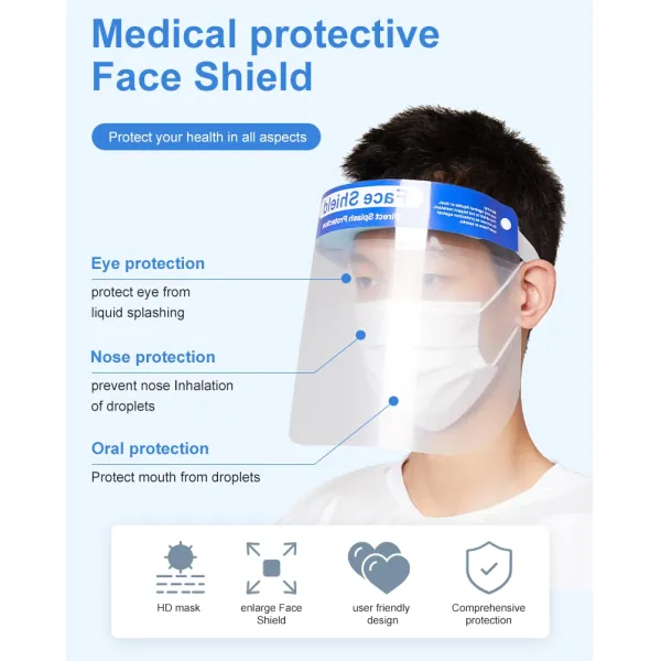 Multiple Protection Unisex Disposable Face Shield Visor