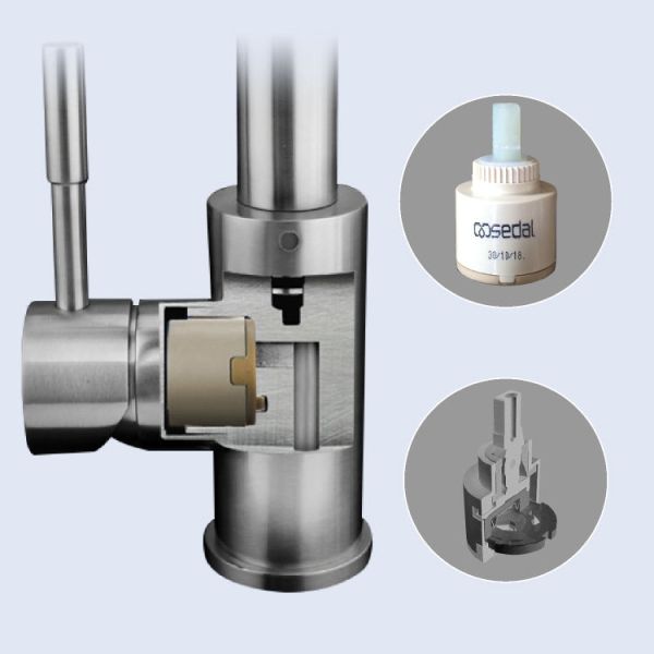 360 Swivel Single Handle Kitchen Faucet Lever Handle Hot Cold Mixer Tap