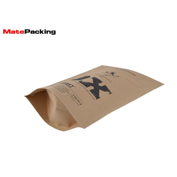 Stand Up Kraft Paper Biodegradable Packaging Bags Food Package With Zipper