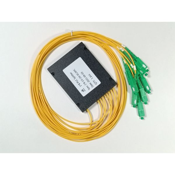 Telecom Level FTTH Plastic ABS Box PLC Splitter SM 1x8 Cassette Type SC APC