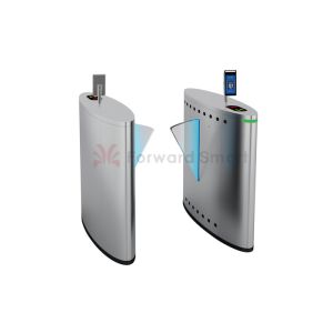 China QR Code Reader Swing Half Height Flap Barrier Turnstile on sale