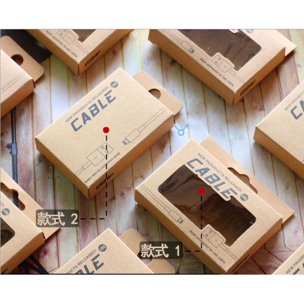 Hot sale OEM cheap custom printed paper box for cable packaging with PVC window