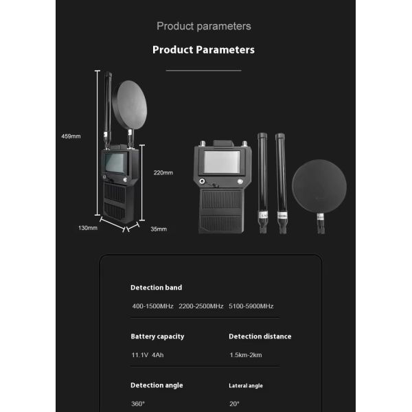 Handheld Drone Detector with Touch Screen