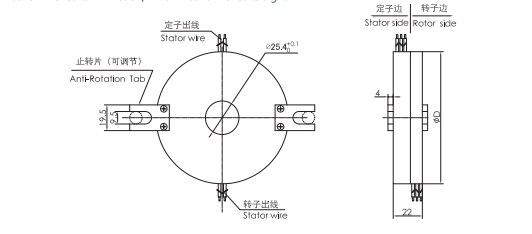 2 Circuits Signal Slip Ring Pancake Compact Space Saving Design